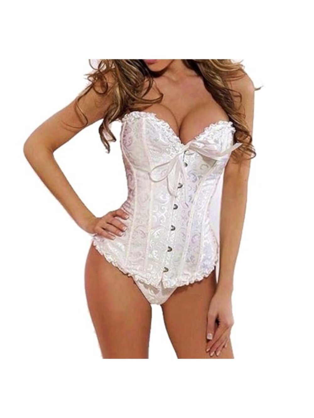 Sexy Lace Up Bustier Corset Lingerie Top Plus Size Waist Training